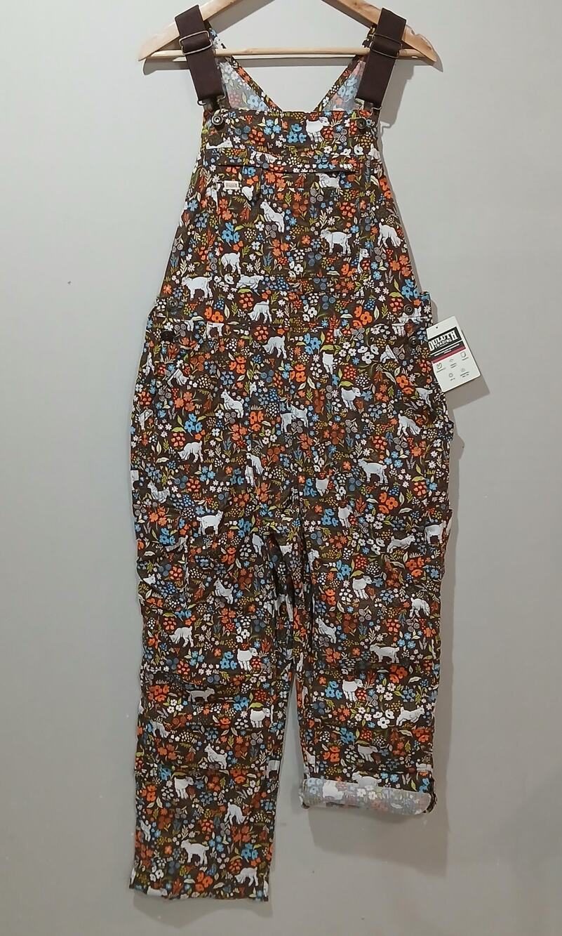 DULUTH TRADING Heirloom Gardening Bib Overalls NWT Medium X 29 Garden Goats